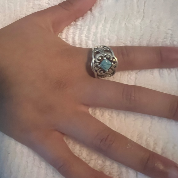 Vintage Sterling Silver .925 Turquoise Ring - Picture 2 of 6